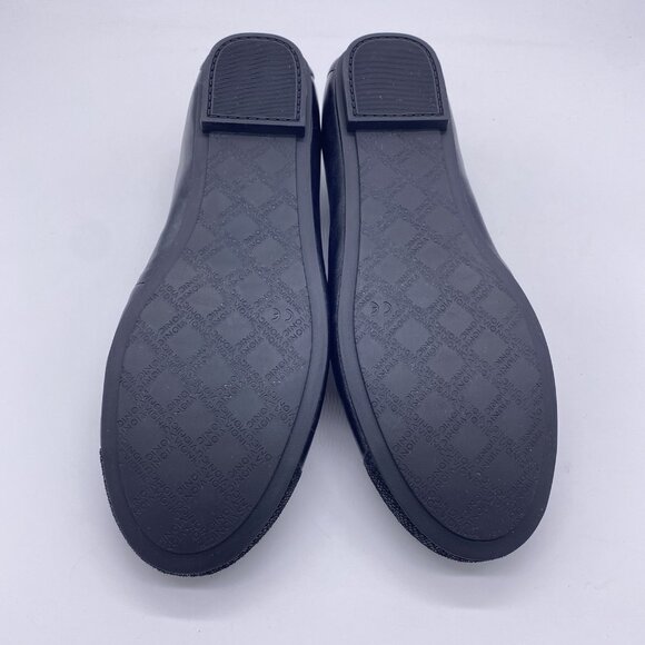 Vionic Minna Ballet Flats 9 Wide NO INSOLES Black Leather Croc Cap Toe Bow Shoes - Picture 11 of 11